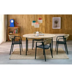 Krzesło ogrodowe K582 78 cm czarny naturalny
