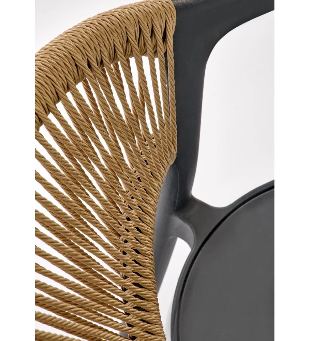Krzesło ogrodowe K582 78 cm czarny naturalny