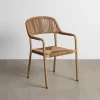 Krzesło OSTAMEER 82 cm plecionka w stylu rattan brązowe