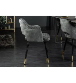 Krzesło Paris Velvet szaro zielone