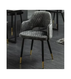 Krzesło Paris Velvet szaro zielone