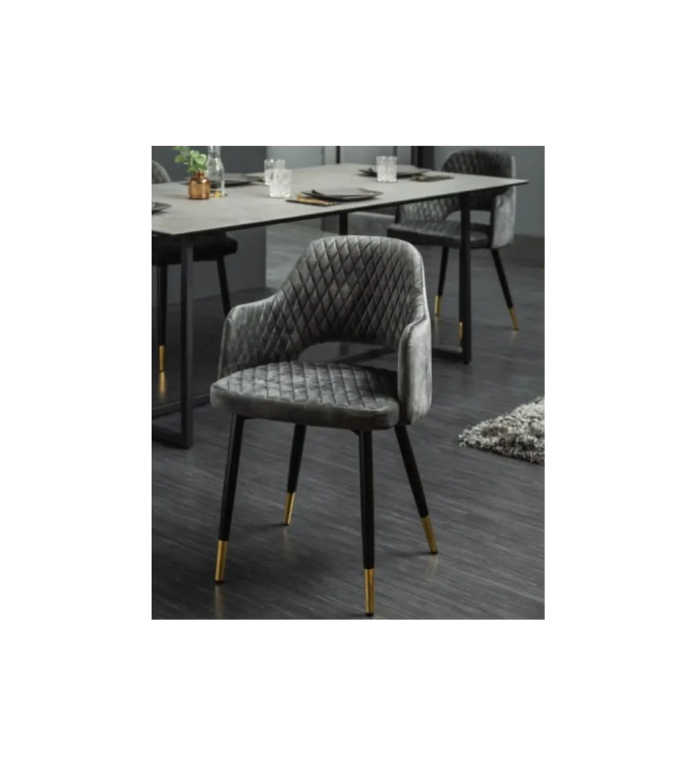 Krzesło Paris Velvet szaro zielone