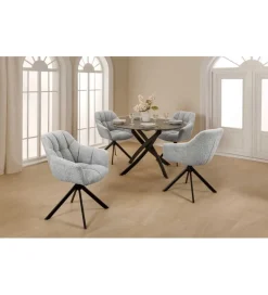 Krzesło PARKO obrotowe 180 stopni bouclé szary