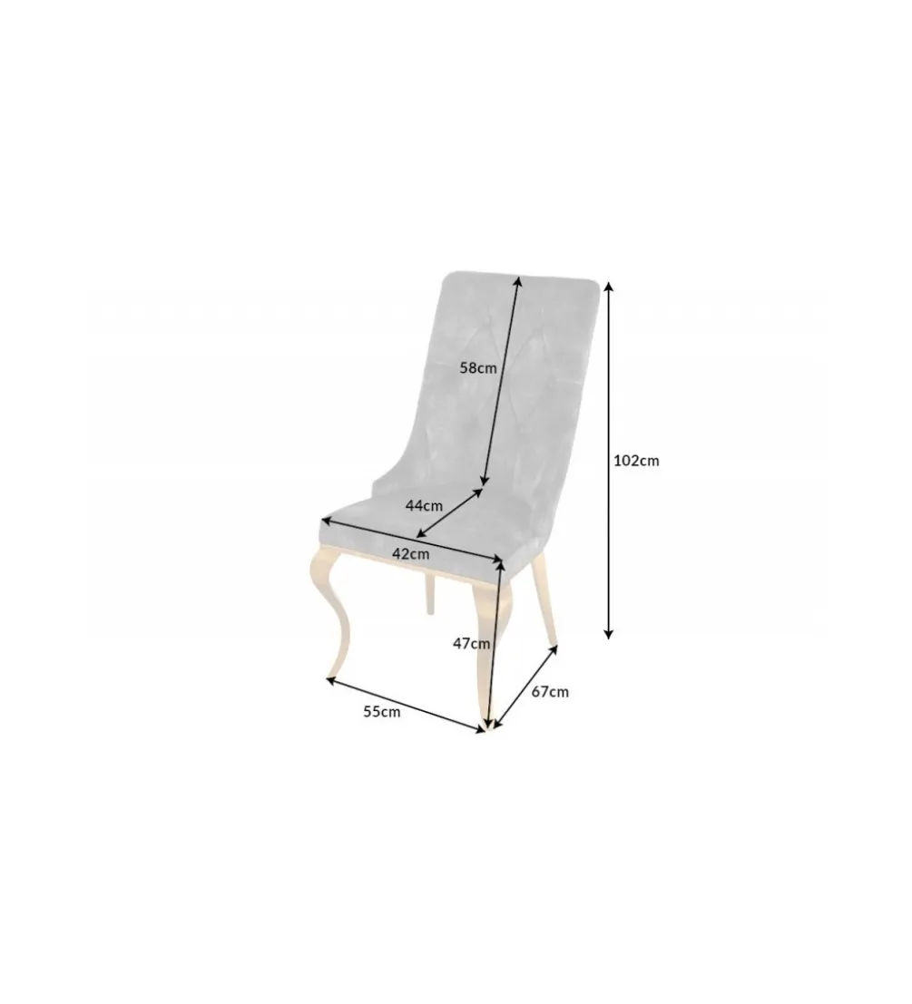 Krzesło TRENTINO LEW Modern Barock szare