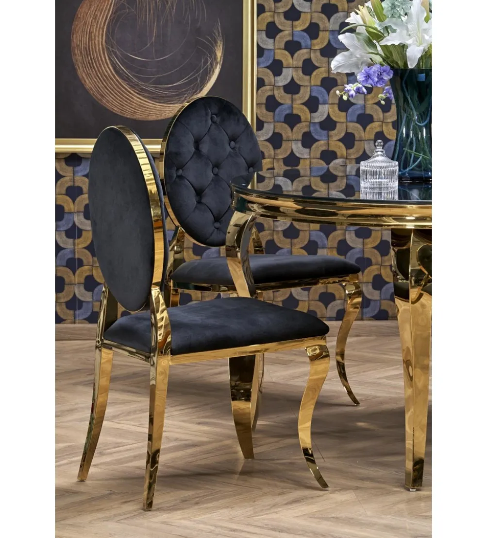 Krzesło TRENTINO Reginald Modern Barock czarne