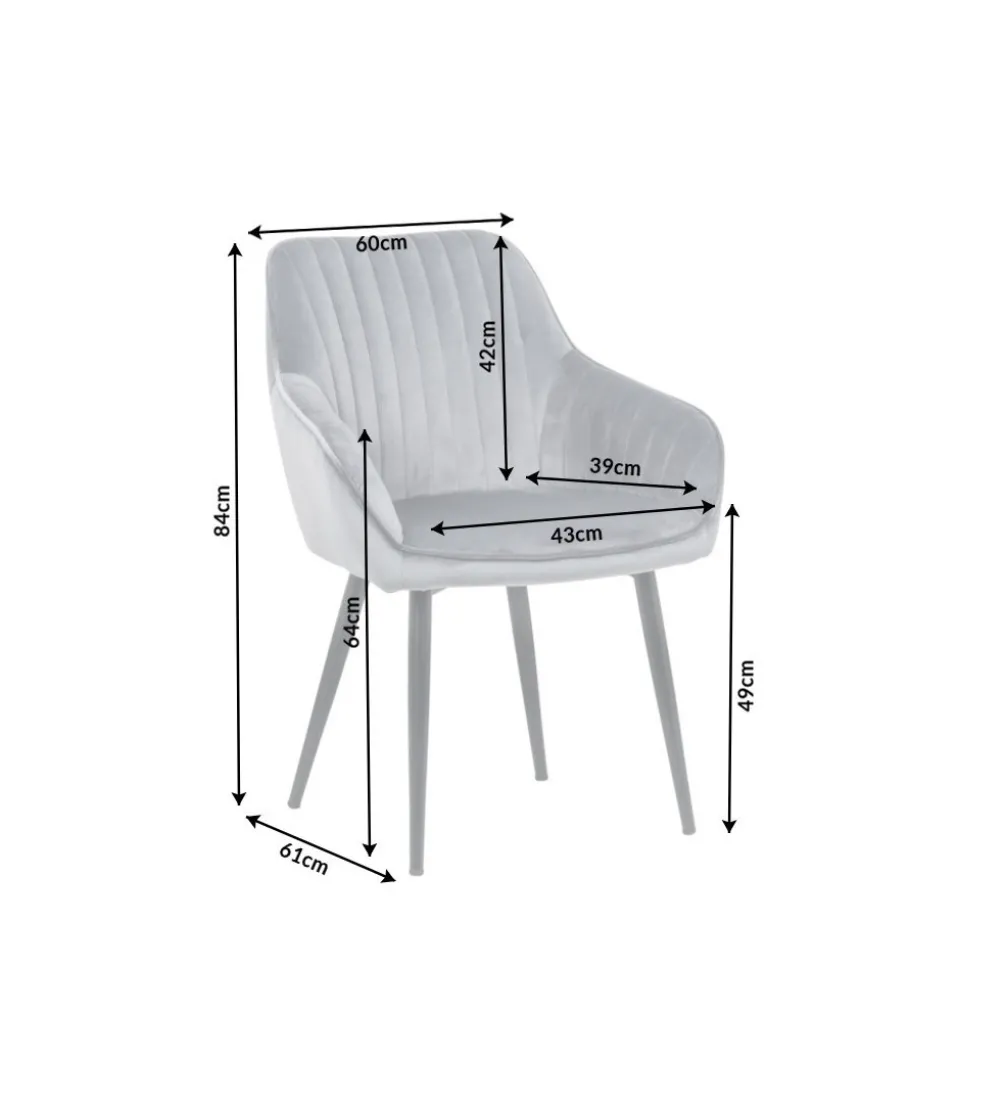 Krzesło Turin srebrno szare
