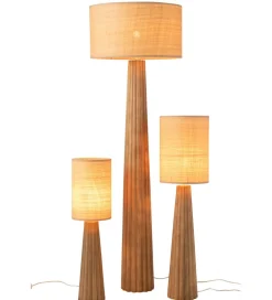 Lampa podłogowa UMBRELLA 157 cm drewno ailantus naturalna