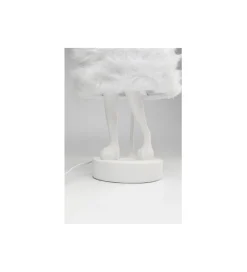 Lampa stołowa ANIMAL RABBIT FUR 68 cm srebrno biała