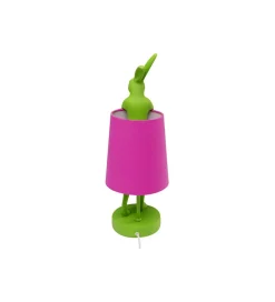 Lampa stołowa ANIMAL RABBIT 50 cm zielona różowa