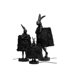 Lampa stołowa ANIMAL RABBIT FUR 68 cm czarna
