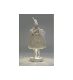 Lampa stołowa ANIMAL RABBIT 50 cm biało srebrna