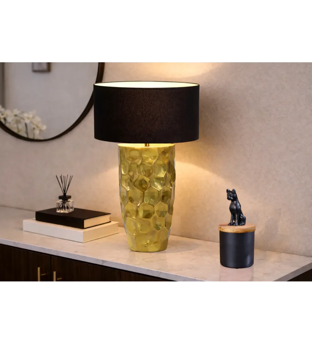 Lampa stołowa AURELIA 55 cm czarna złota