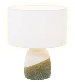 Lampa stołowa BEGAIN 42 cm ceramika zielono beżowa
