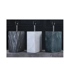 Lampa stołowa BRANDE 55 cm marmur biała