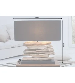 Lampa stołowa Driftwood Riverine II czarna