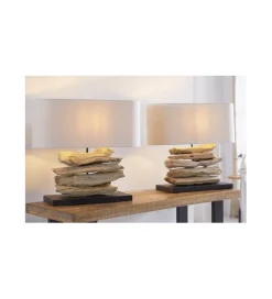 Lampa Stołowa  Driftwood Riverine Naturalna