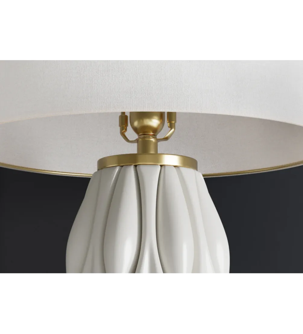 Lampa stołowa ELEGANCIA 65 cm ceramika biały