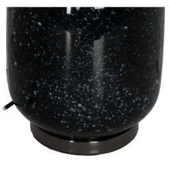 Lampa stołowa HEMLA 64 cm szklana czarno szara