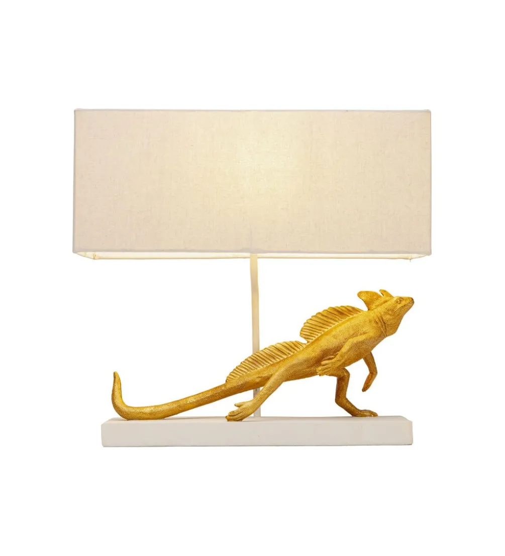 Lampa stołowa IGUANA 42 cm złota