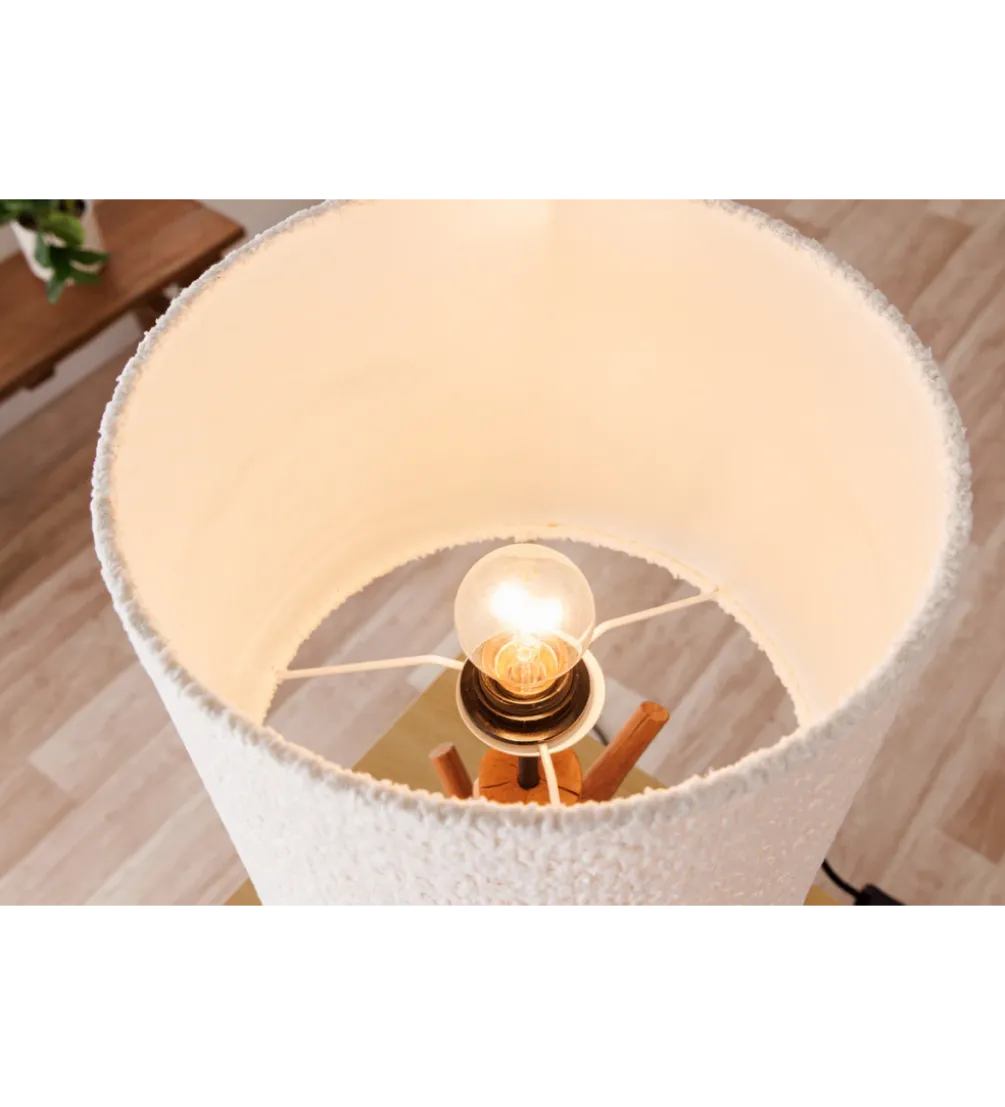 Lampa stołowa JEWELRY 60 cm drewno mangostan boucle