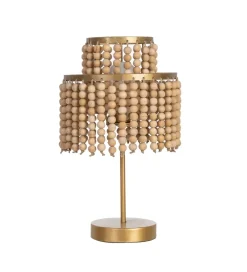 Lampa stołowa KORGAL 50 cm naturalna złota
