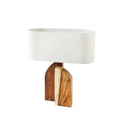 Lampa stołowa LOVERS 60 cm drewno deszczowe boucle