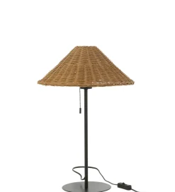 Lampa stołowa MERTAN 50 cm rattan czarna