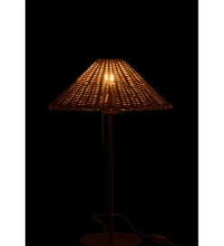 Lampa stołowa MERTAN 50 cm rattan czarna