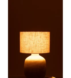 Lampa stołowa MIA 47 cm terrakota beżowa