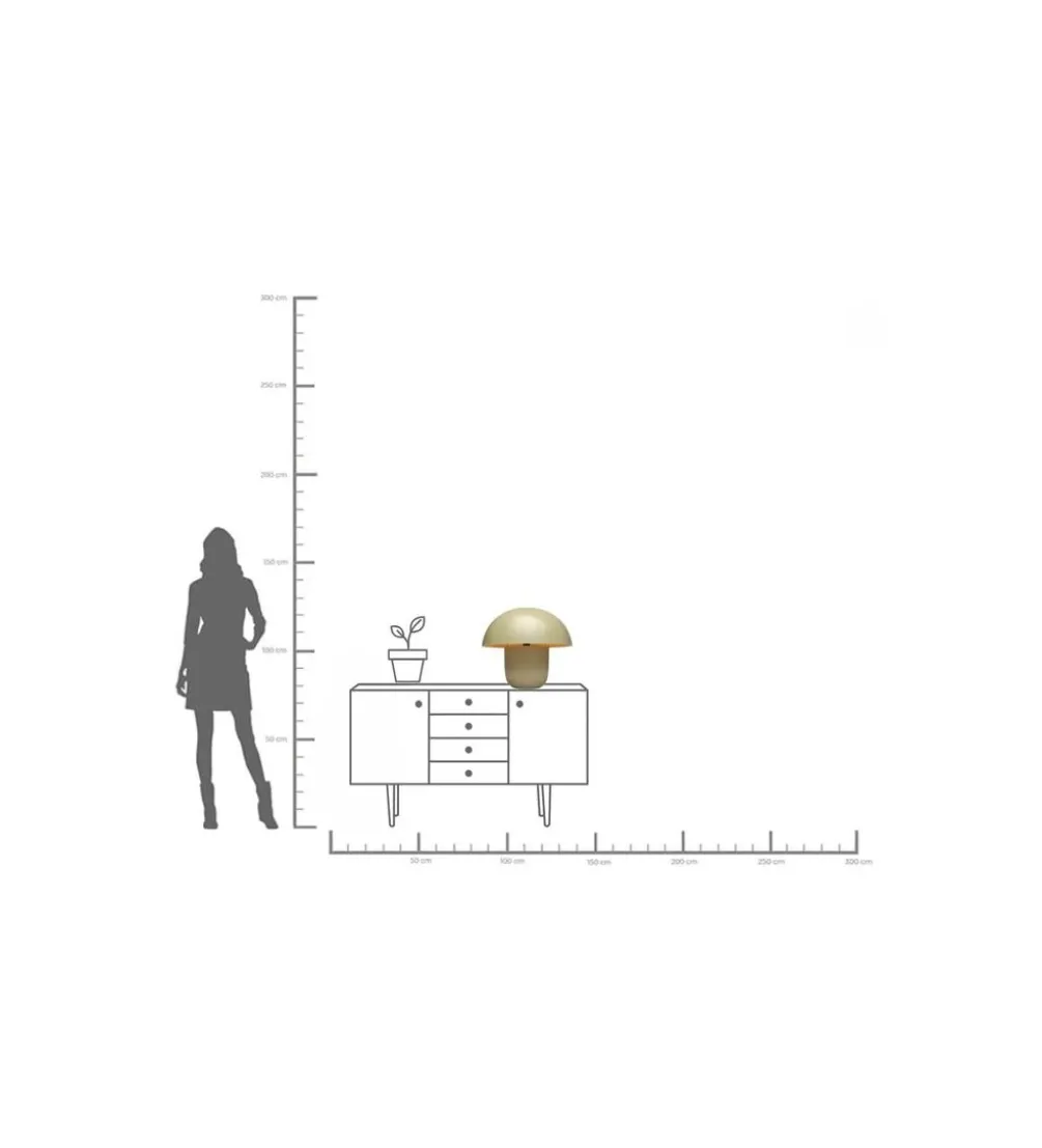 Lampa stołowa MUSHROOM 44 cm jasnozielona