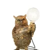 Lampa stołowa OWL 37 cm antyczny złoto