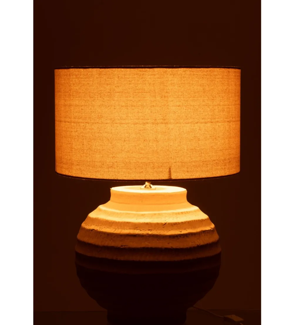 Lampa stołowa RETUL 62 cm terrakota beżowa