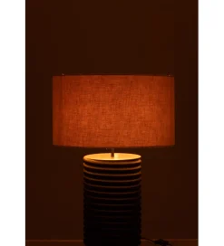 Lampa stołowa SHARY 70 cm drewno ailanthus czarna