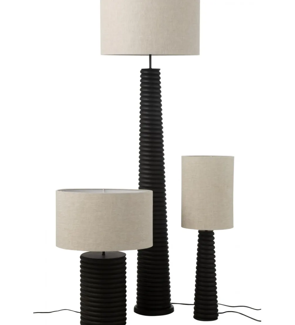 Lampa stołowa SHARY 85 cm drewno ailanthus czarna