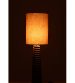 Lampa stołowa SHARY 85 cm drewno ailanthus czarna