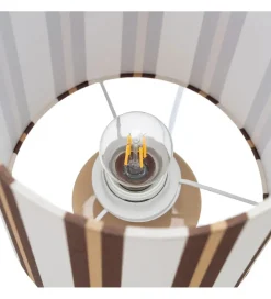 Lampa stołowa STRIPENMA 43 cm beżowa kremowa