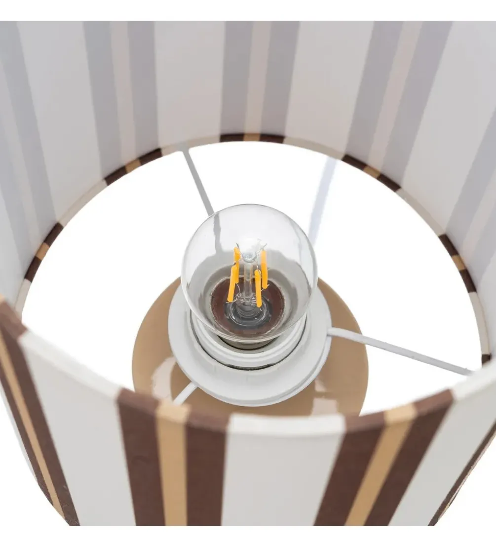Lampa stołowa STRIPENMA 43 cm beżowa kremowa
