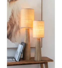 Lampa stołowa UMBRELLA 100 cm drewno ailantus naturalna