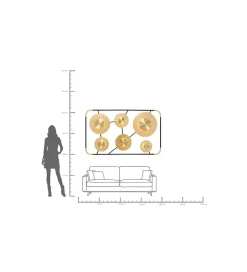 Lampa ścienna DISC 110 x 185 cm złota
