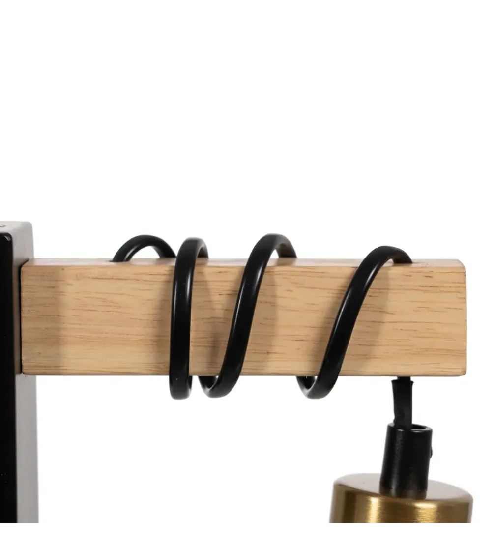 Lampa ścienna VITES 52 cm czarna naturalna