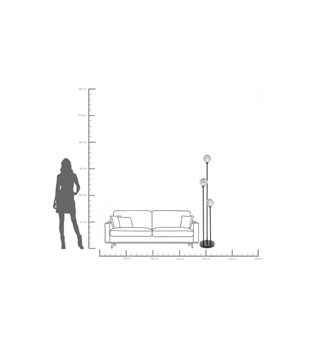 Lampa podłogowa AL CAPONE TRE 175 cm czarne