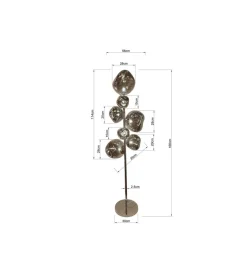 Lampa podłogowa BURBUJA 168 cm srebrna