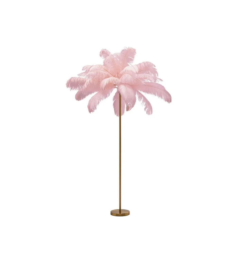 Lampa podłogowa FEATHER PALM 165 Cm Pióra różowa