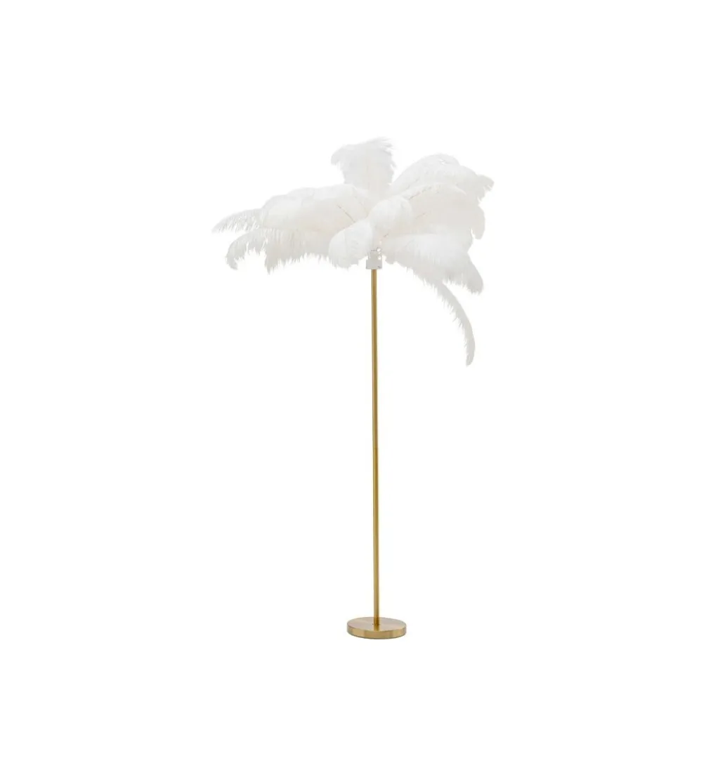 Lampa podłogowa FEATHER PALM 165 Cm Pióra biała
