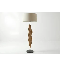 Lampa podłogowa LEAF 130 cm drewno teak