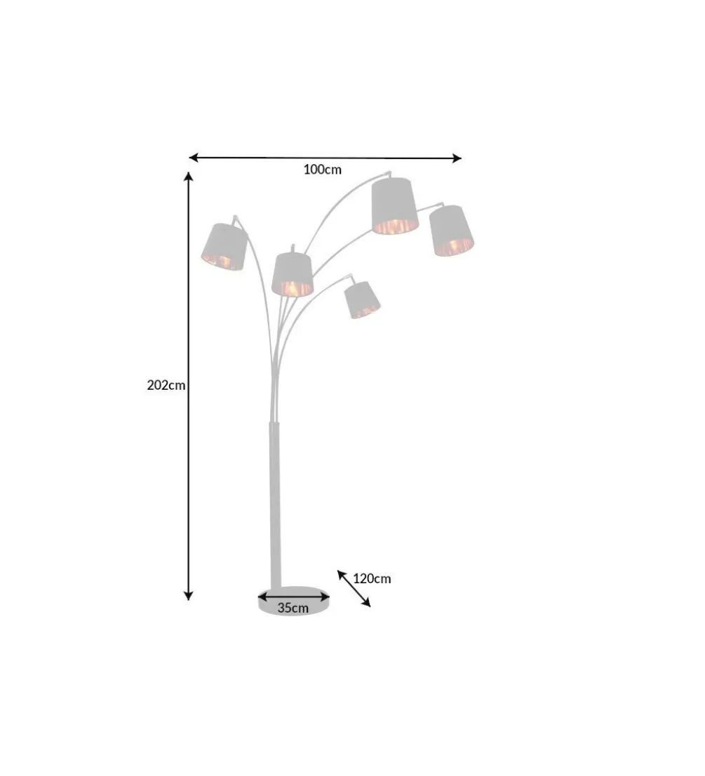 Lampa podłogowa Levels 202 cm czarno złota