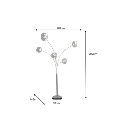 Lampa podłogowa LIQUID DIAMOND 202 cm szara