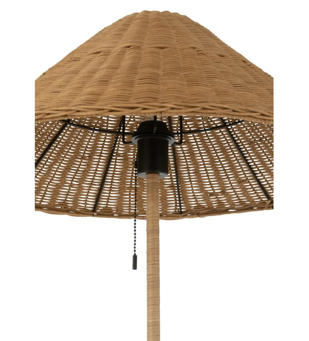 Lampa podłogowa MERTAN 154 cm rattan czarna
