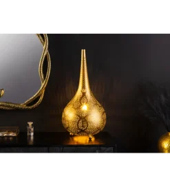 Lampa podłogowa ORIENT LIVING 50 cm ze złotym dekorem