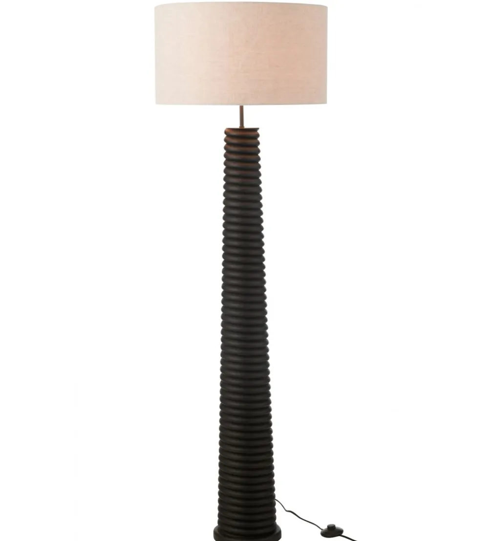 Lampa podłogowa SHARY 160 cm drewno ailanthus czarna